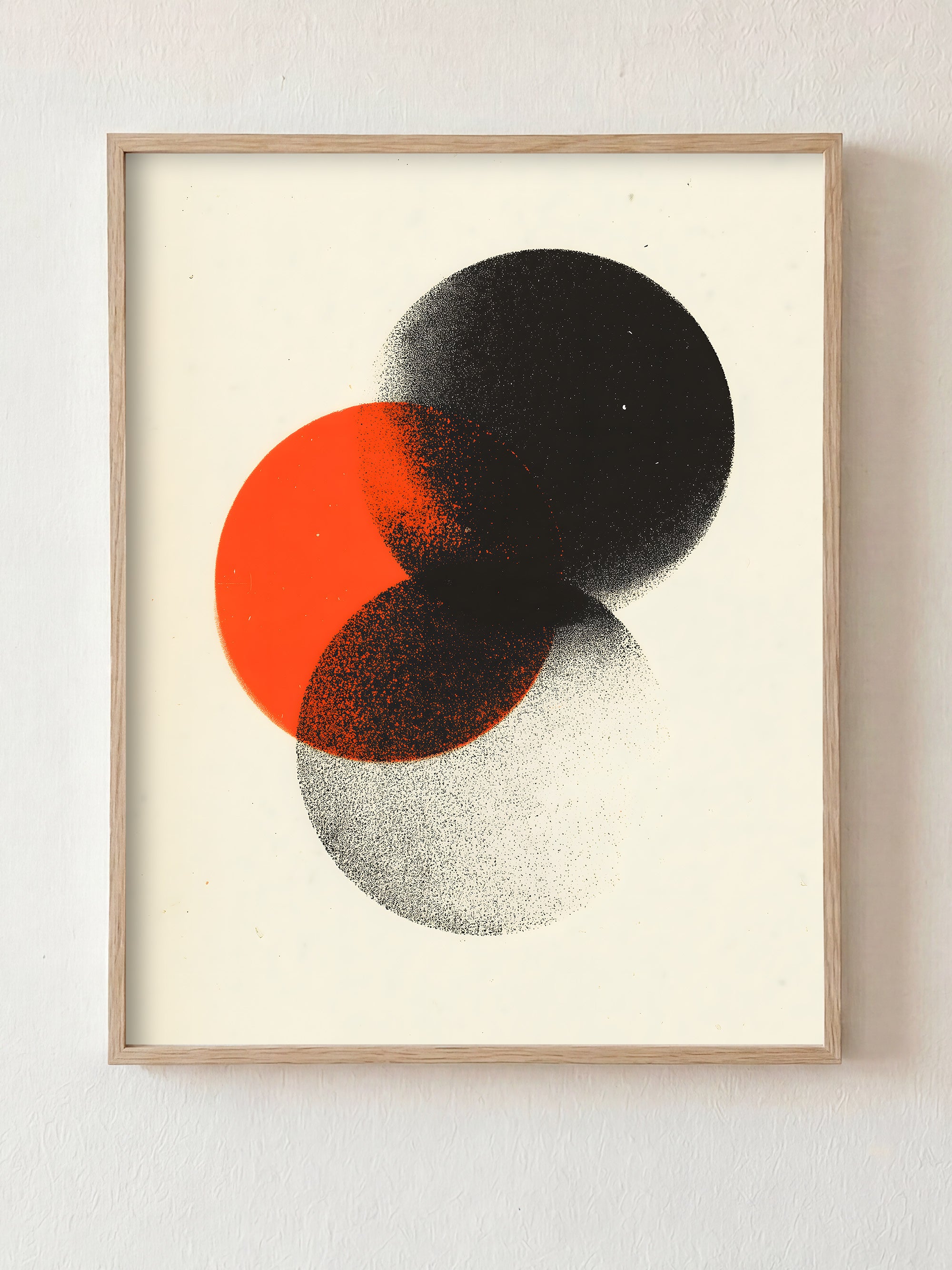 The Overlap fine art print in natural wood frame by HOOKD Studio