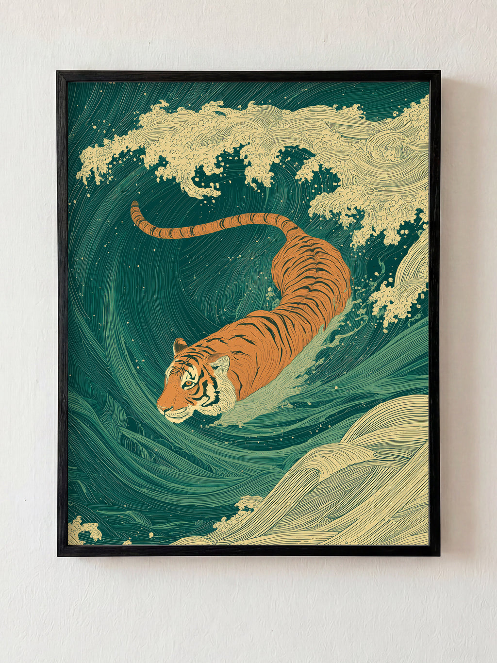 Against the Current fine art print in black frame by HOOKD Studio