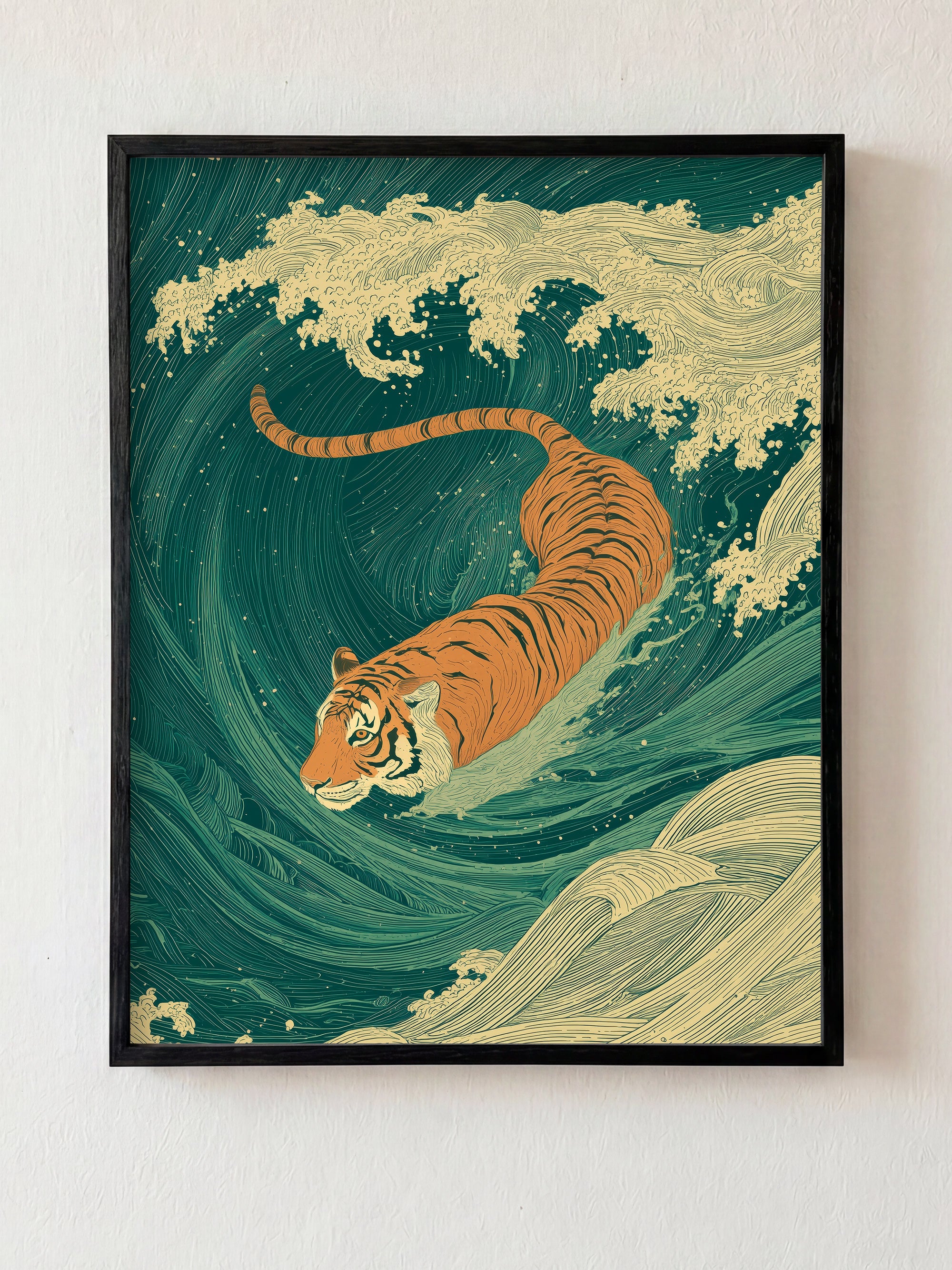 Against the Current fine art print in black frame by HOOKD Studio