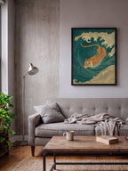 Against the Current art print displayed in a contemporary living space