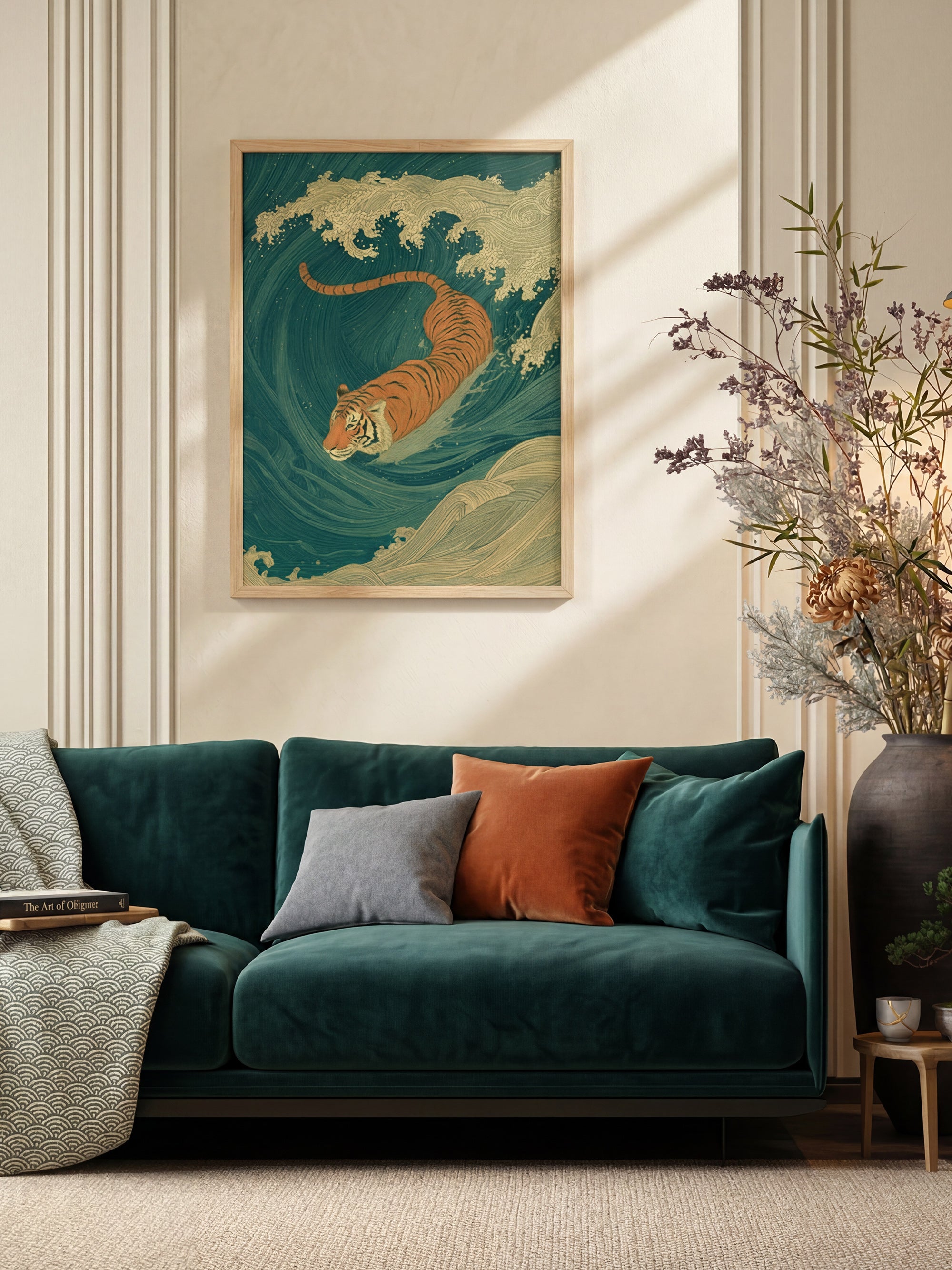 Against the Current art print displayed in a modern living room