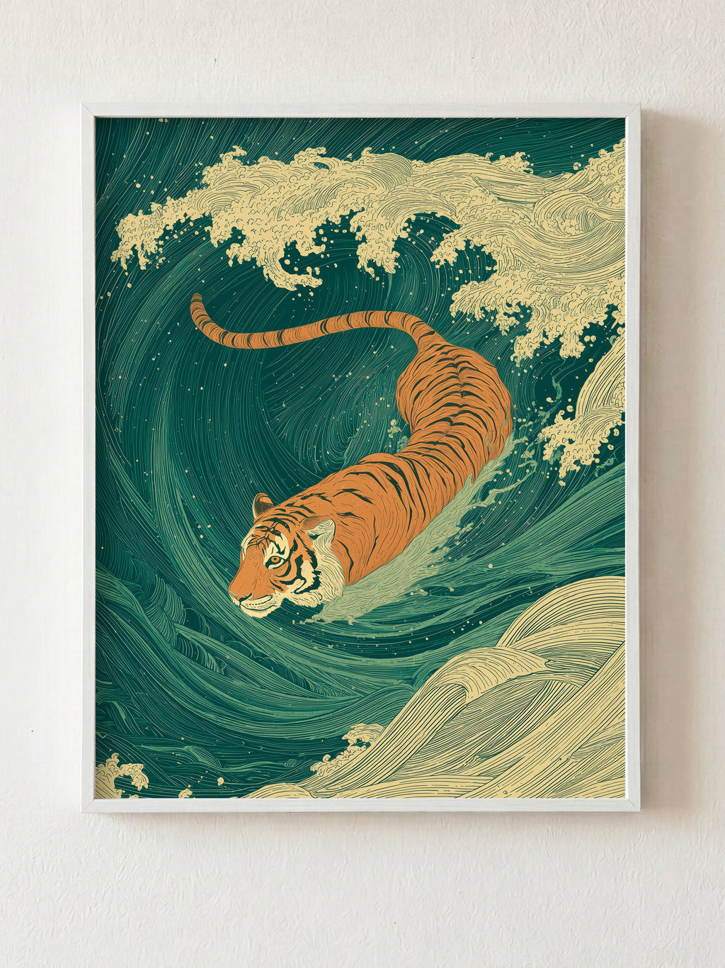 Against the Current fine art print in white frame by HOOKD Studio