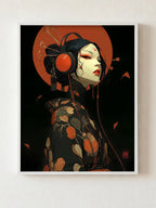 Crimson Signal fine art print in white frame by HOOKD Studio
