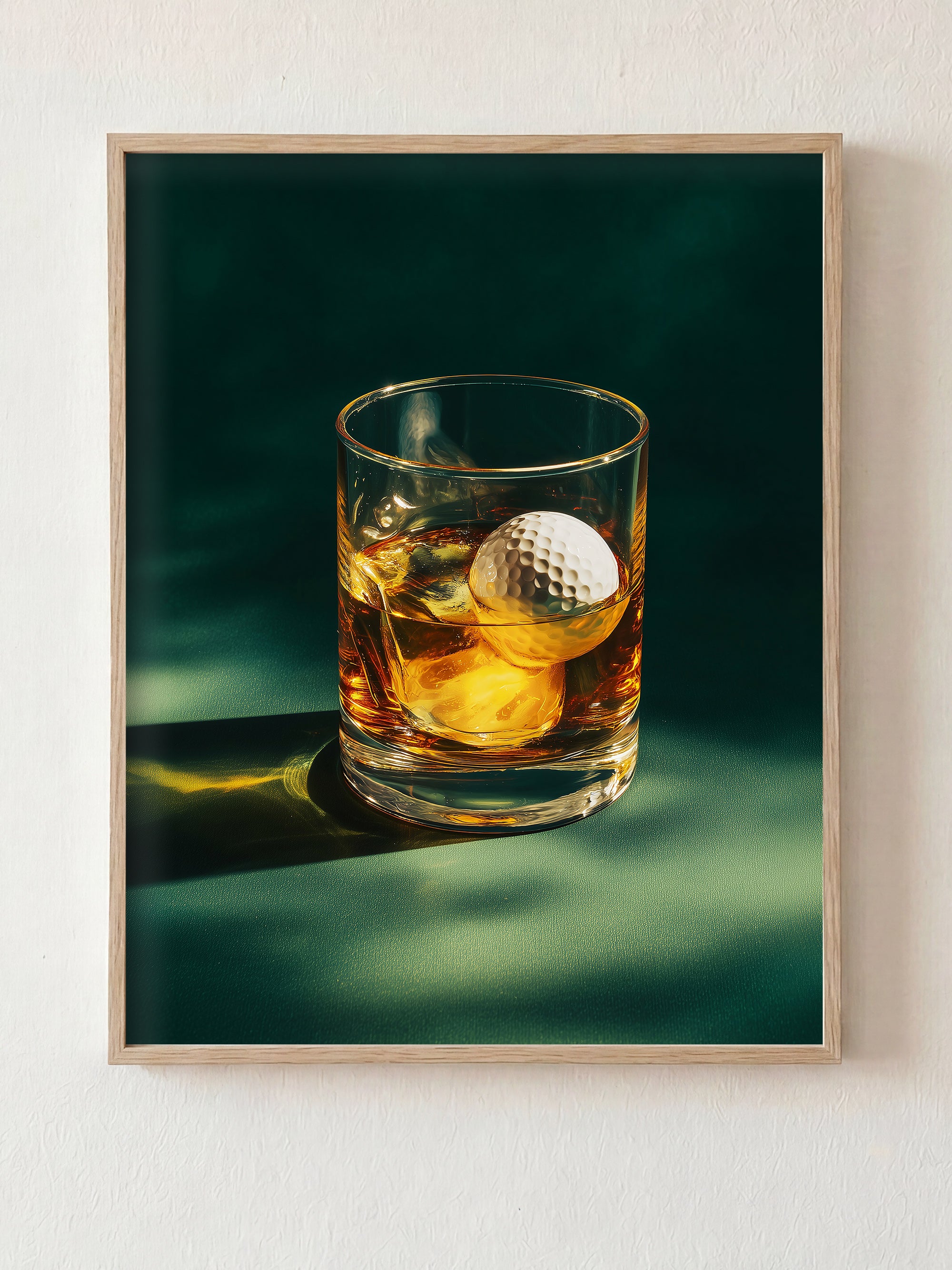 The 19th Hole fine art print in natural wood frame by HOOKD Studio
