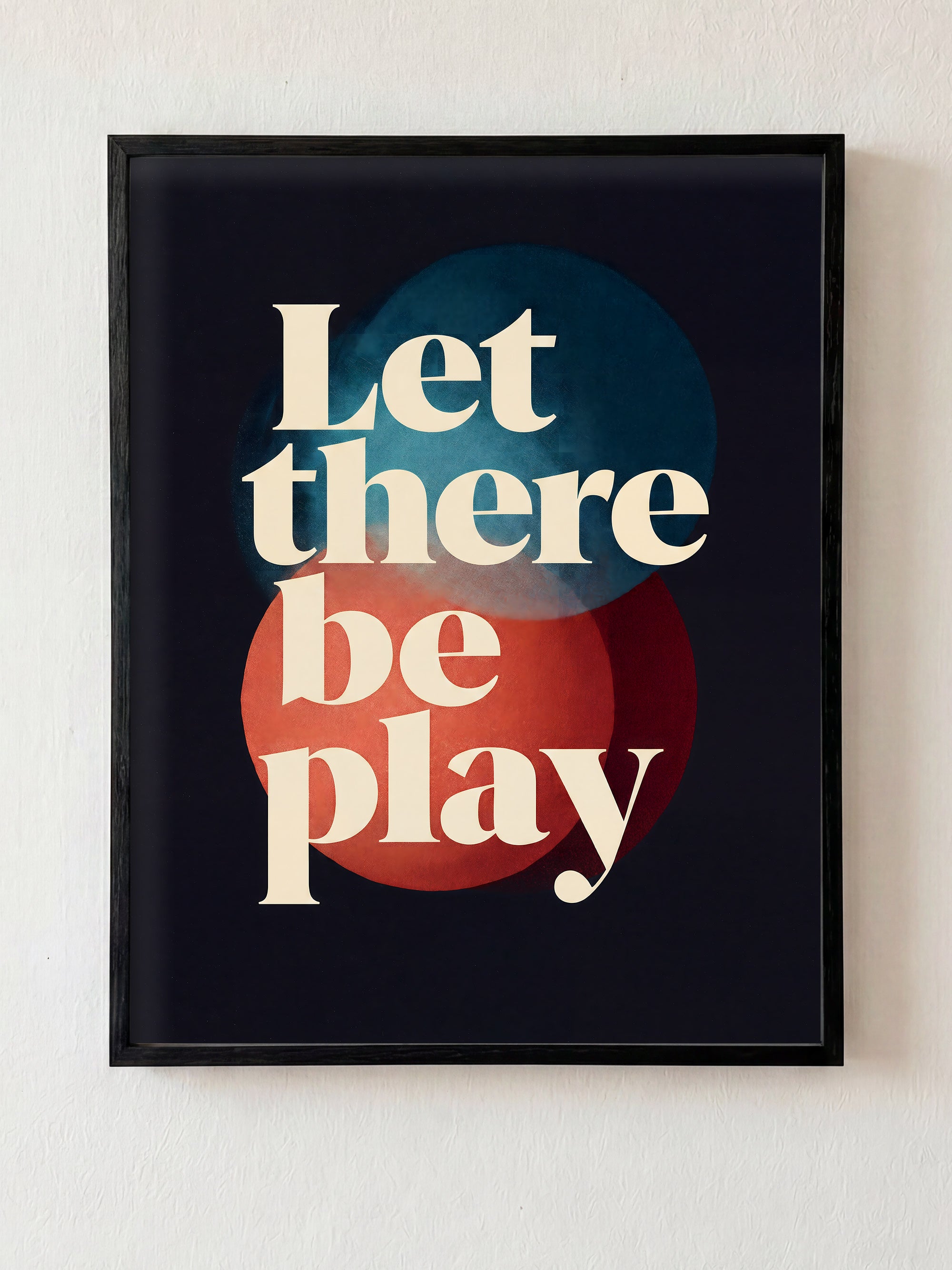 Let There Be Play fine art print in black frame by HOOKD Studio