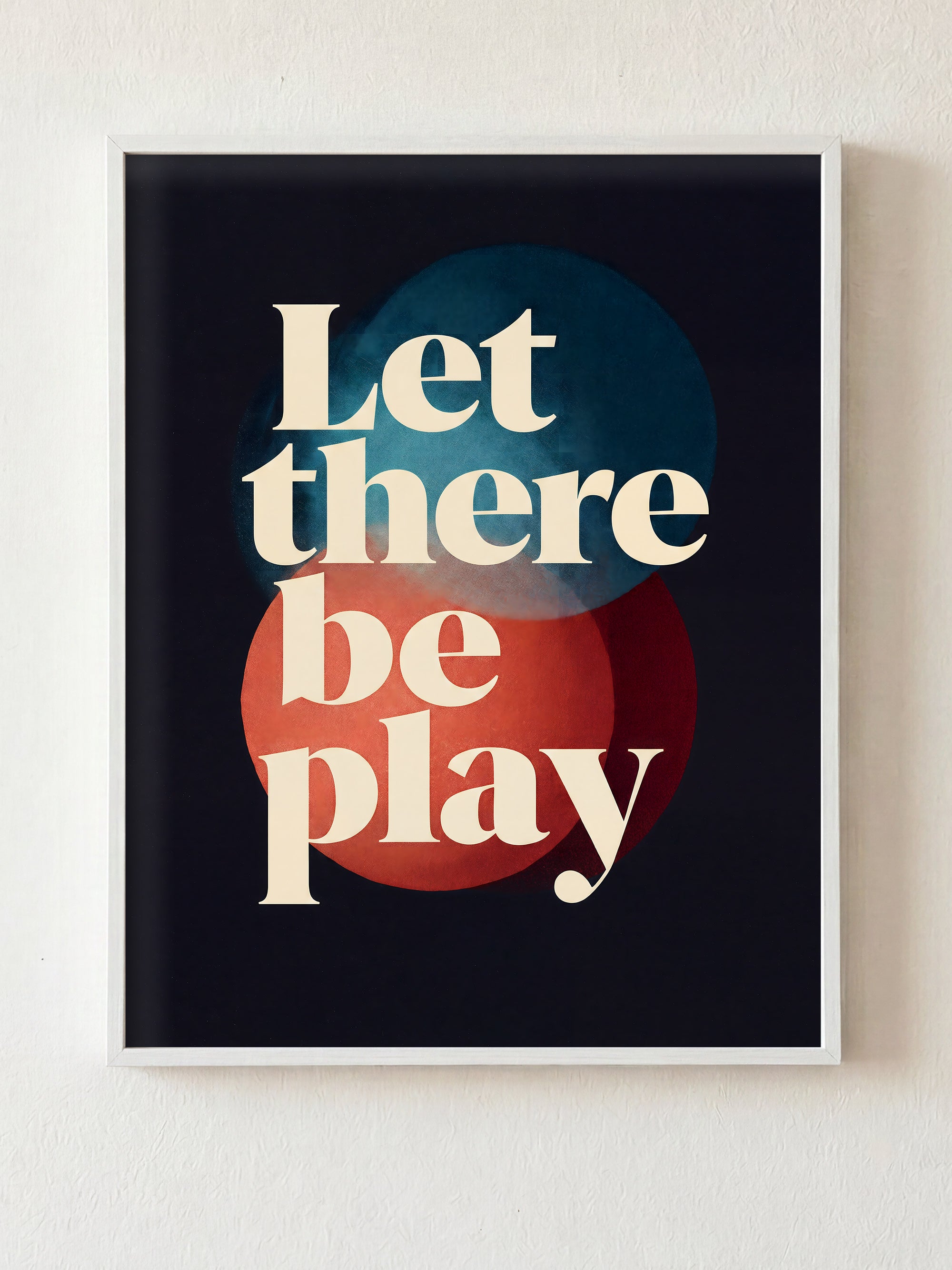 Let There Be Play fine art print in white frame by HOOKD Studio