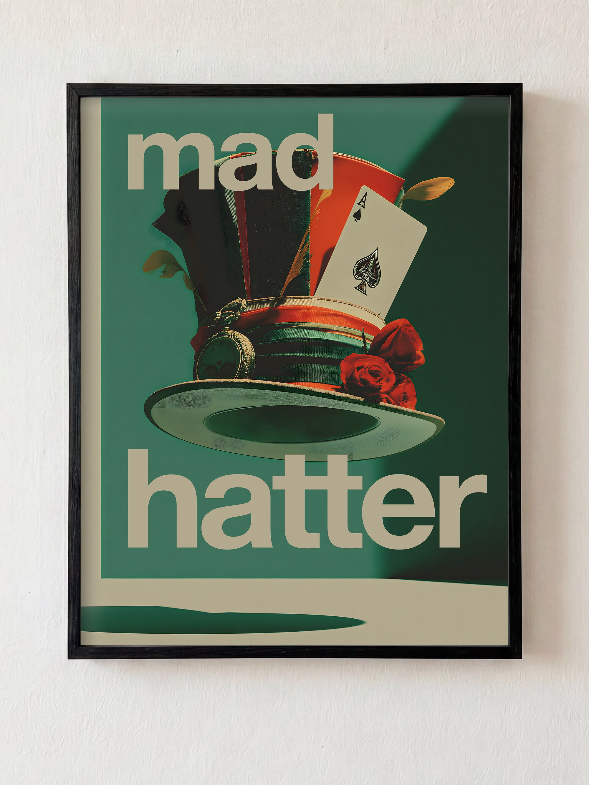 Mad Hatter fine art print in black frame by HOOKD Studio