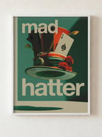 Mad Hatter fine art print in white frame by HOOKD Studio