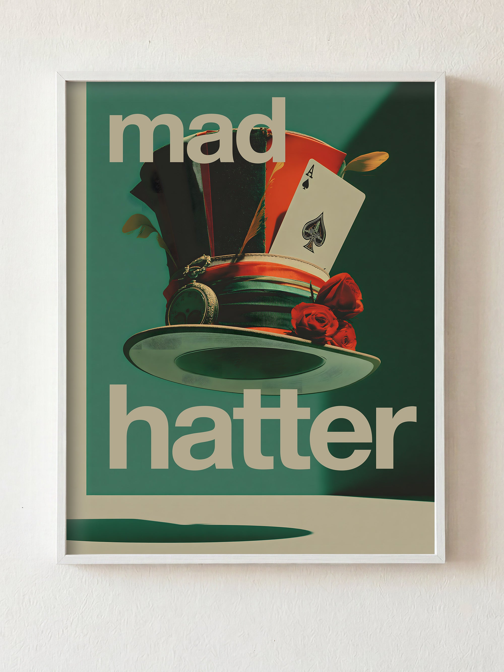 Mad Hatter fine art print in white frame by HOOKD Studio