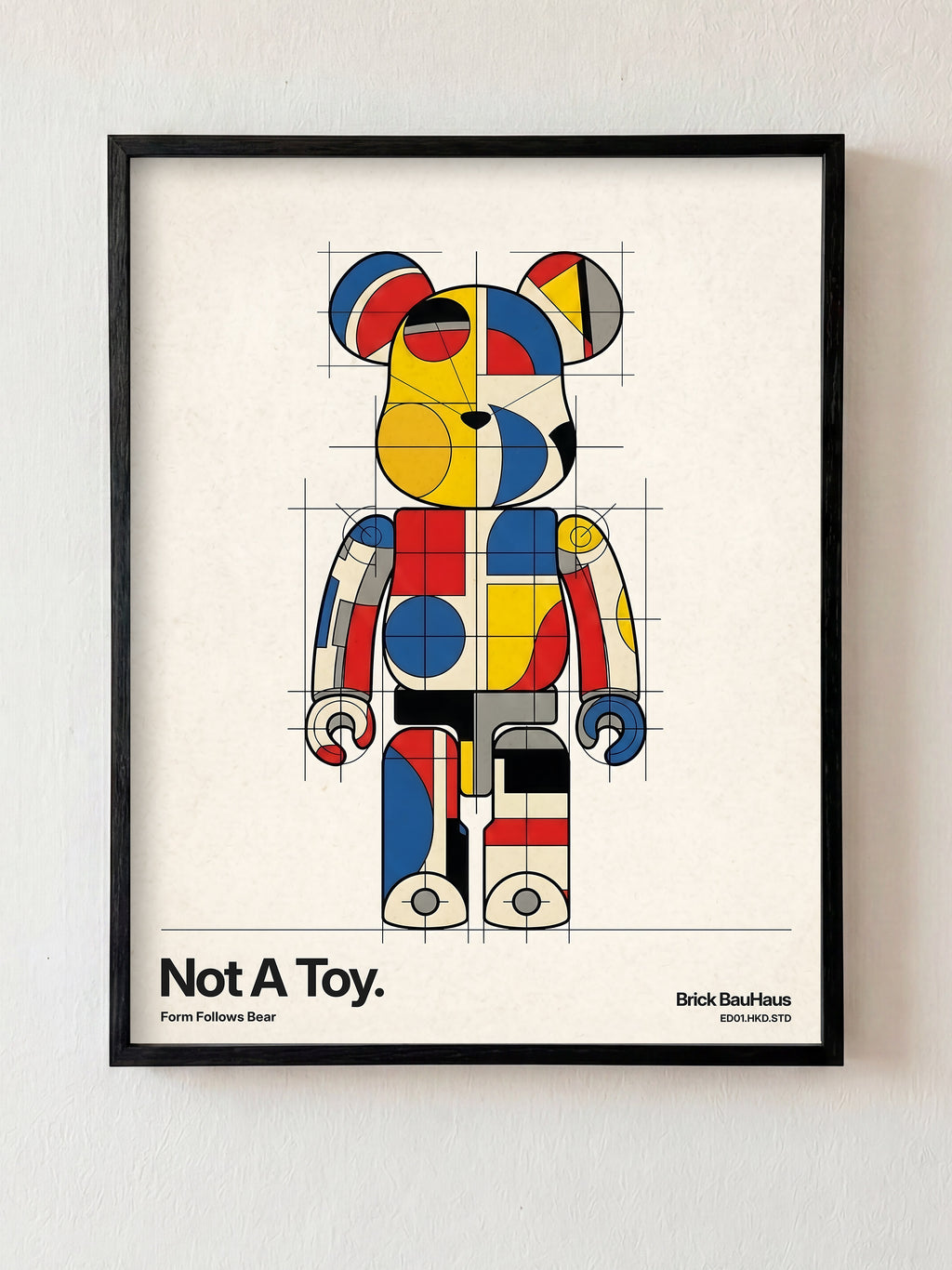 Not A Toy fine art print in black frame by HOOKD Studio