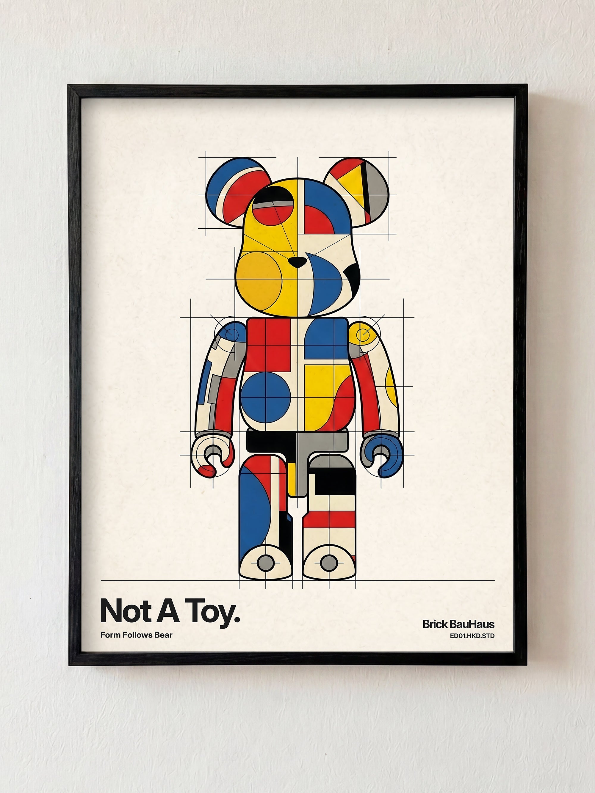 Not A Toy fine art print in black frame by HOOKD Studio