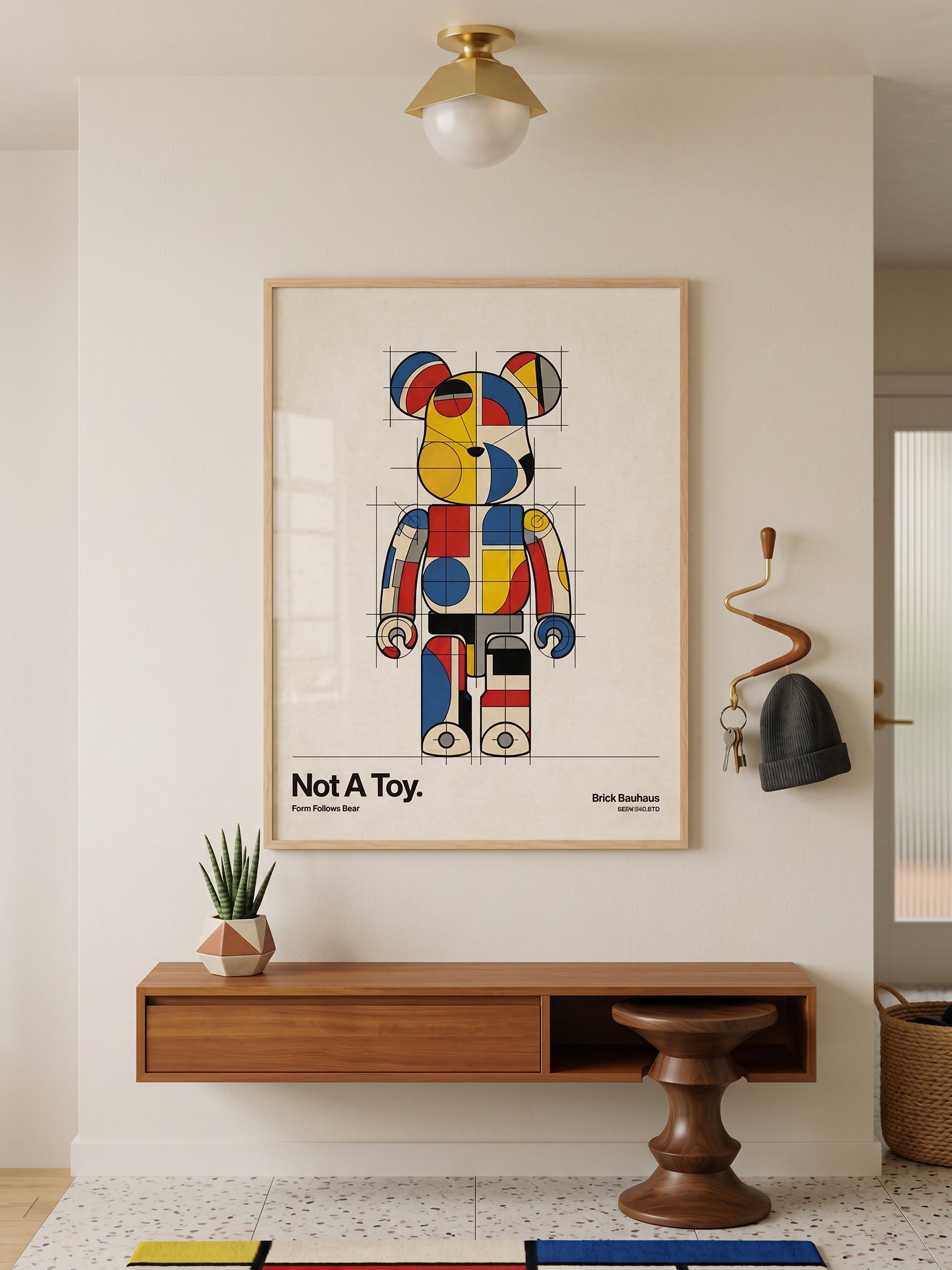 Not A Toy art print displayed in a styled living space