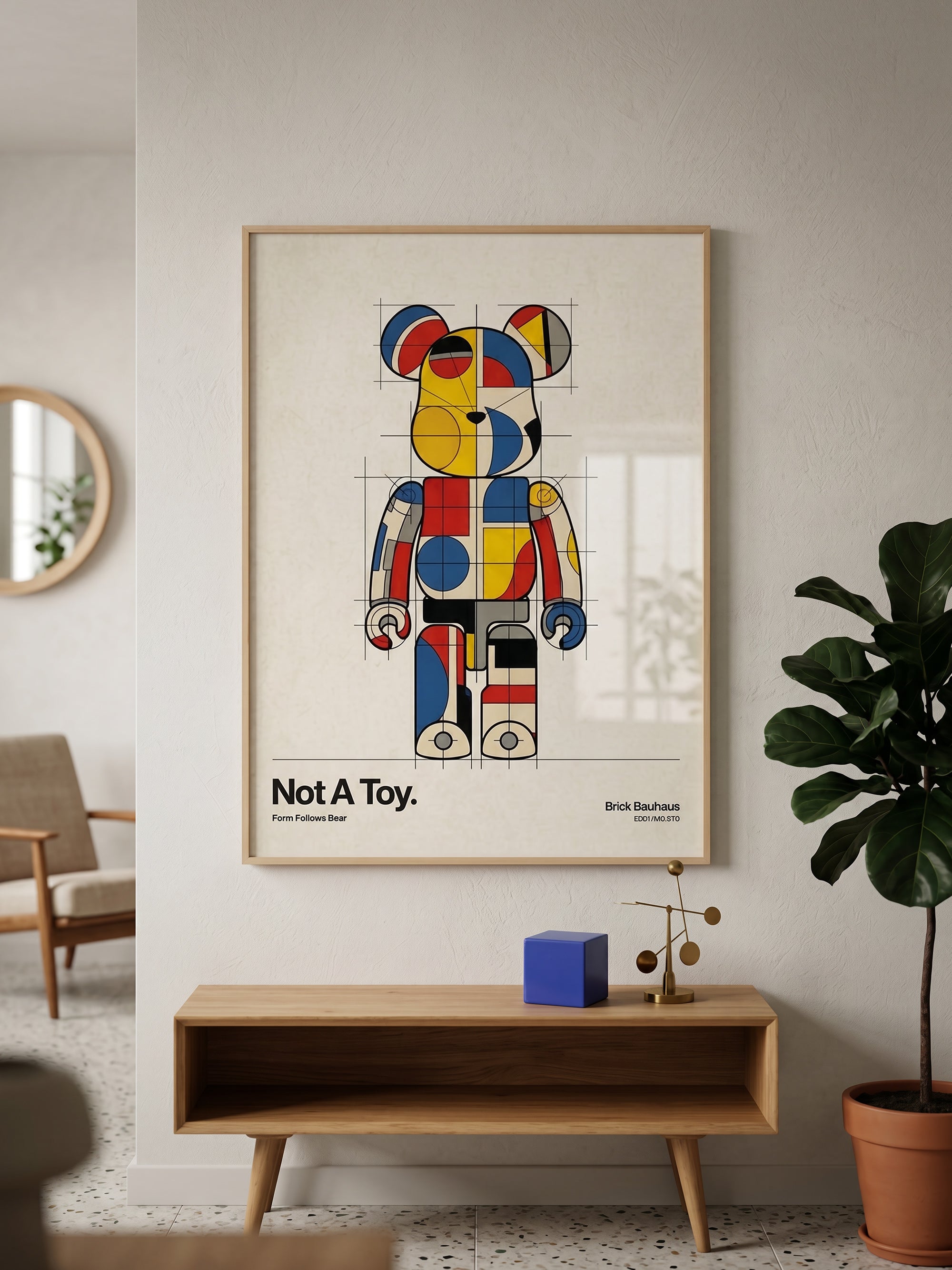 Not A Toy art print displayed in a modern interior