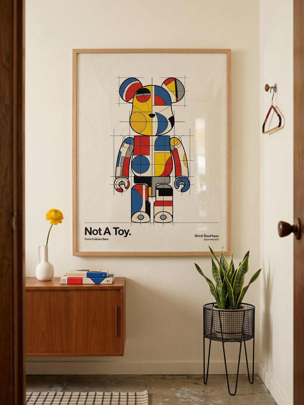 Not A Toy art print displayed in a contemporary setting