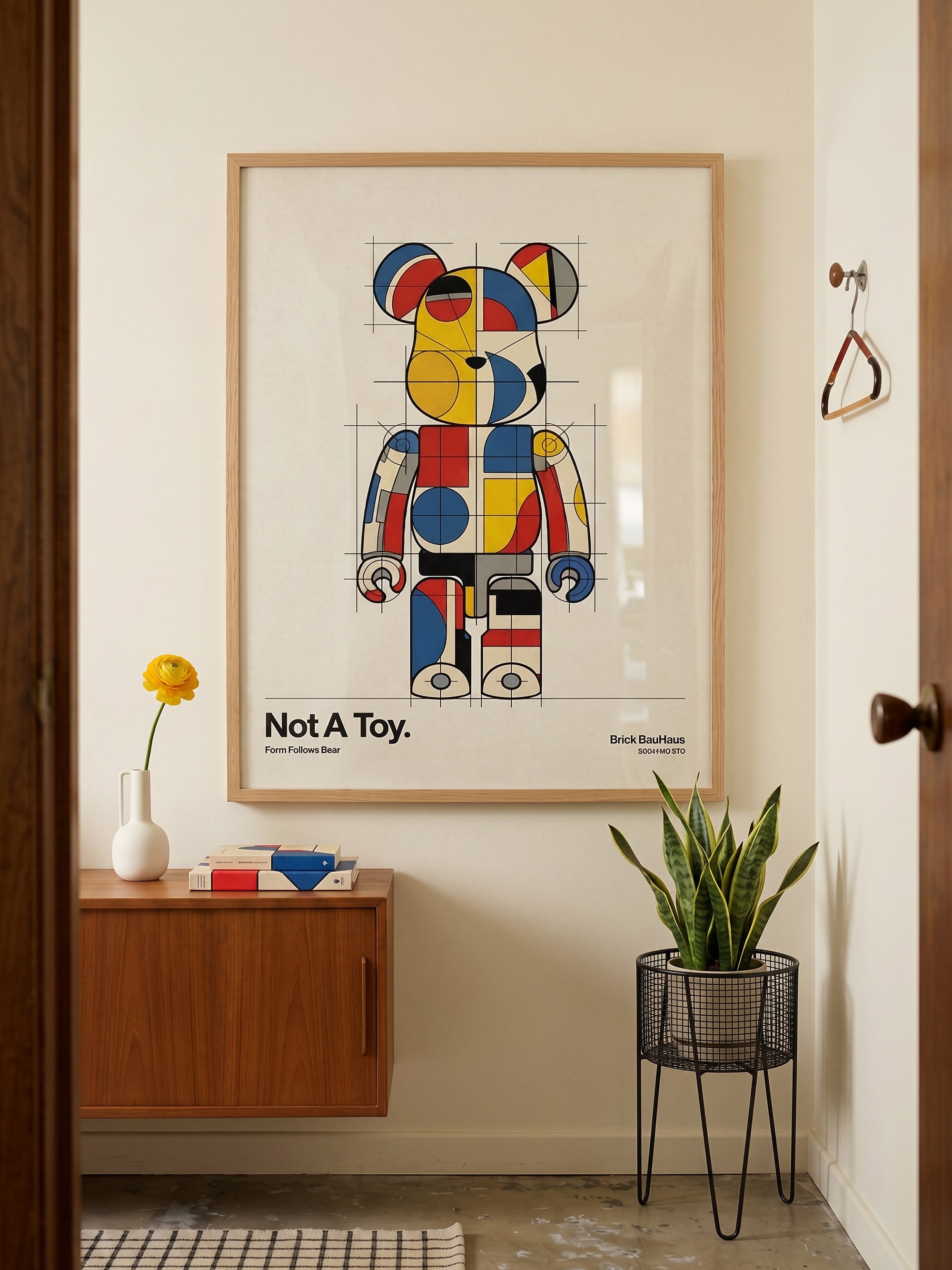 Not A Toy art print displayed in a contemporary setting