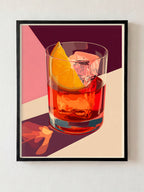 Negroni Golden Hour fine art print in black frame by HOOKD Studio