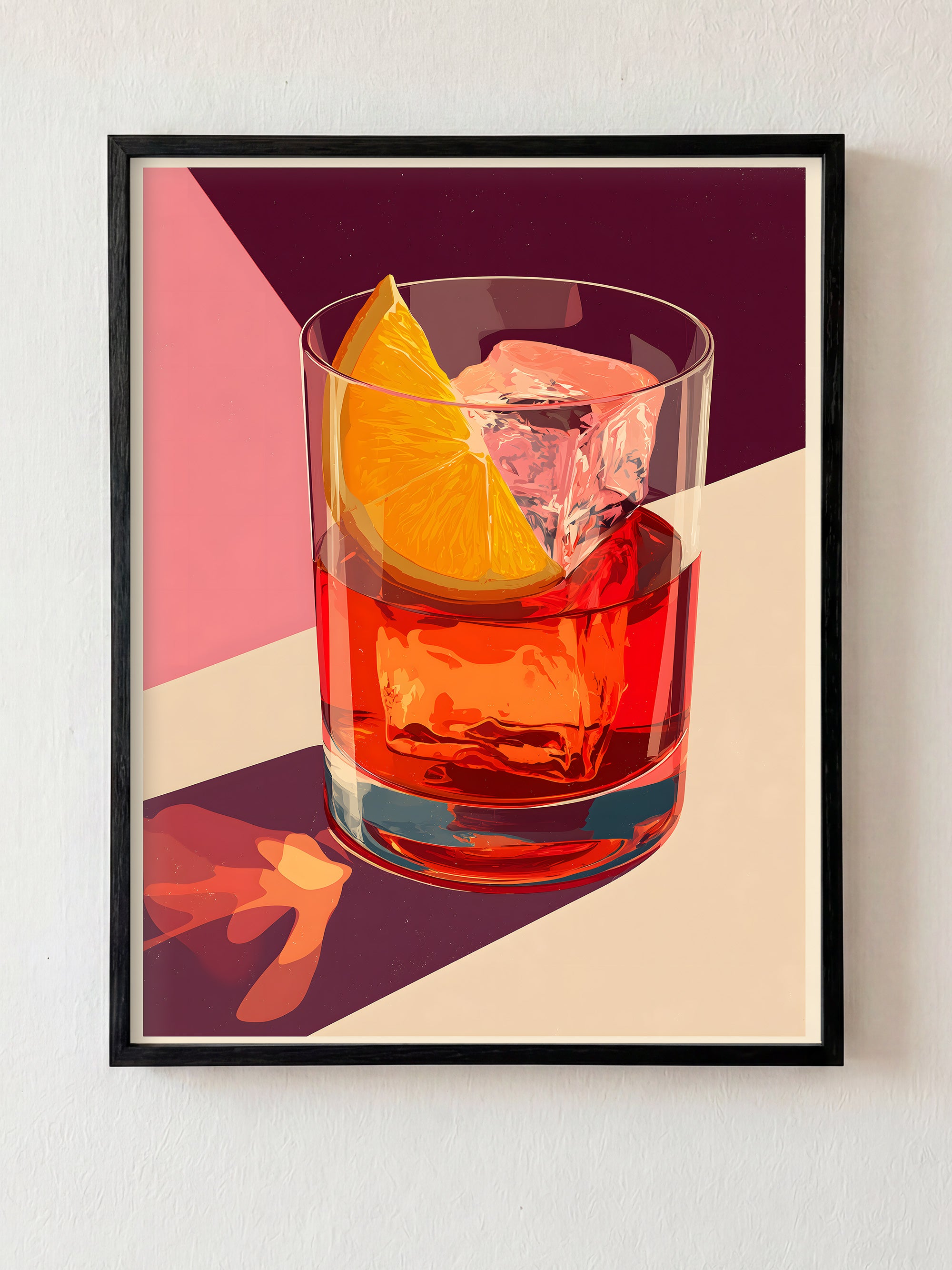 Negroni Golden Hour fine art print in black frame by HOOKD Studio