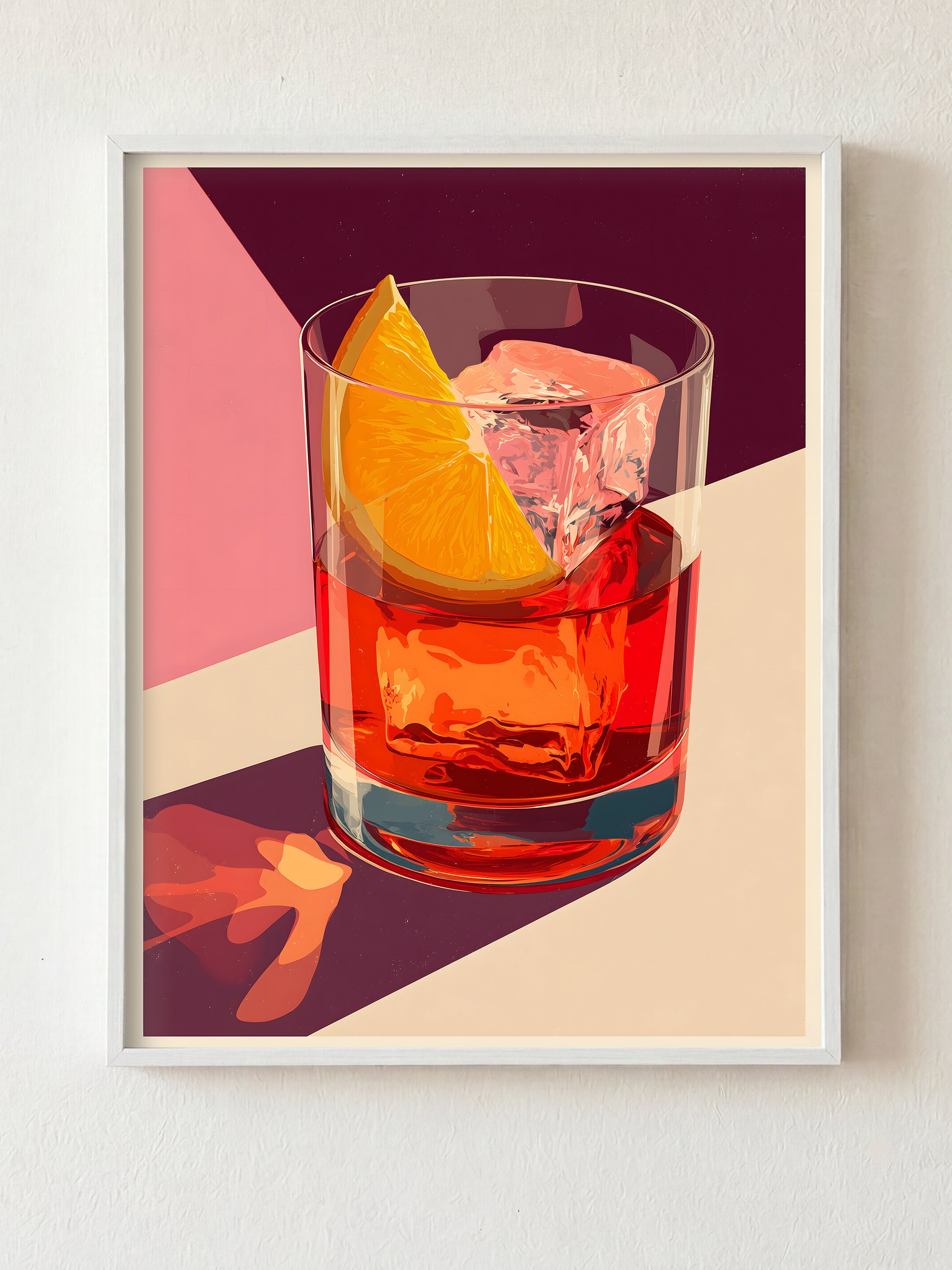 Negroni Golden Hour fine art print in white frame by HOOKD Studio