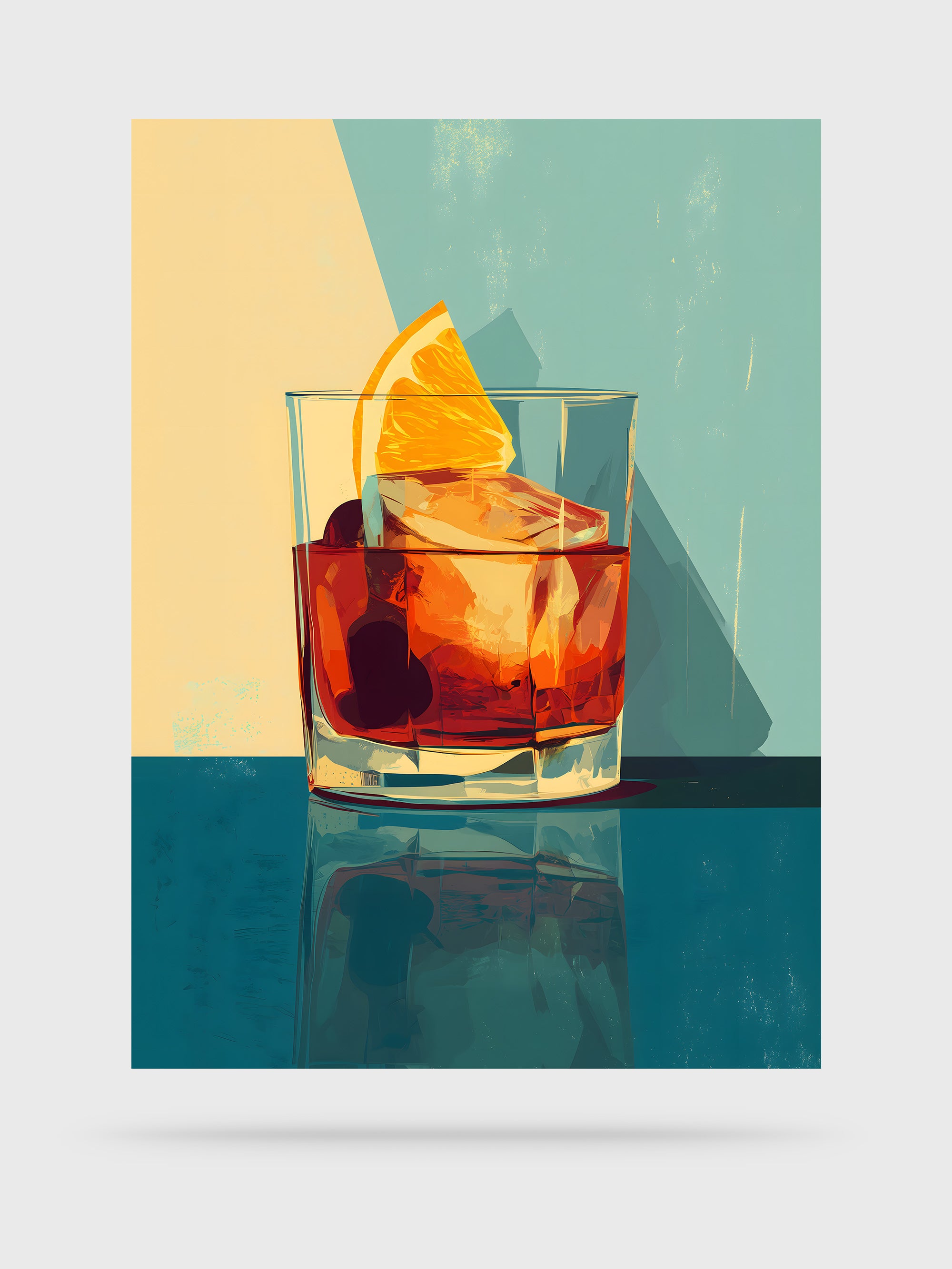 Old Fashioned — HOOKD Studio limited edition fine art print, unframed cocktail painting
