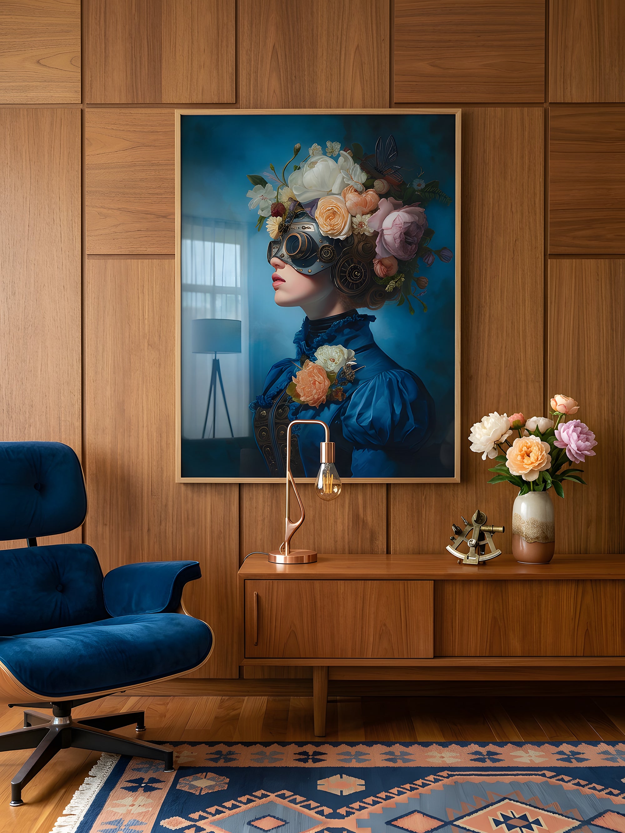 The Blind Garden art print displayed in a styled living space