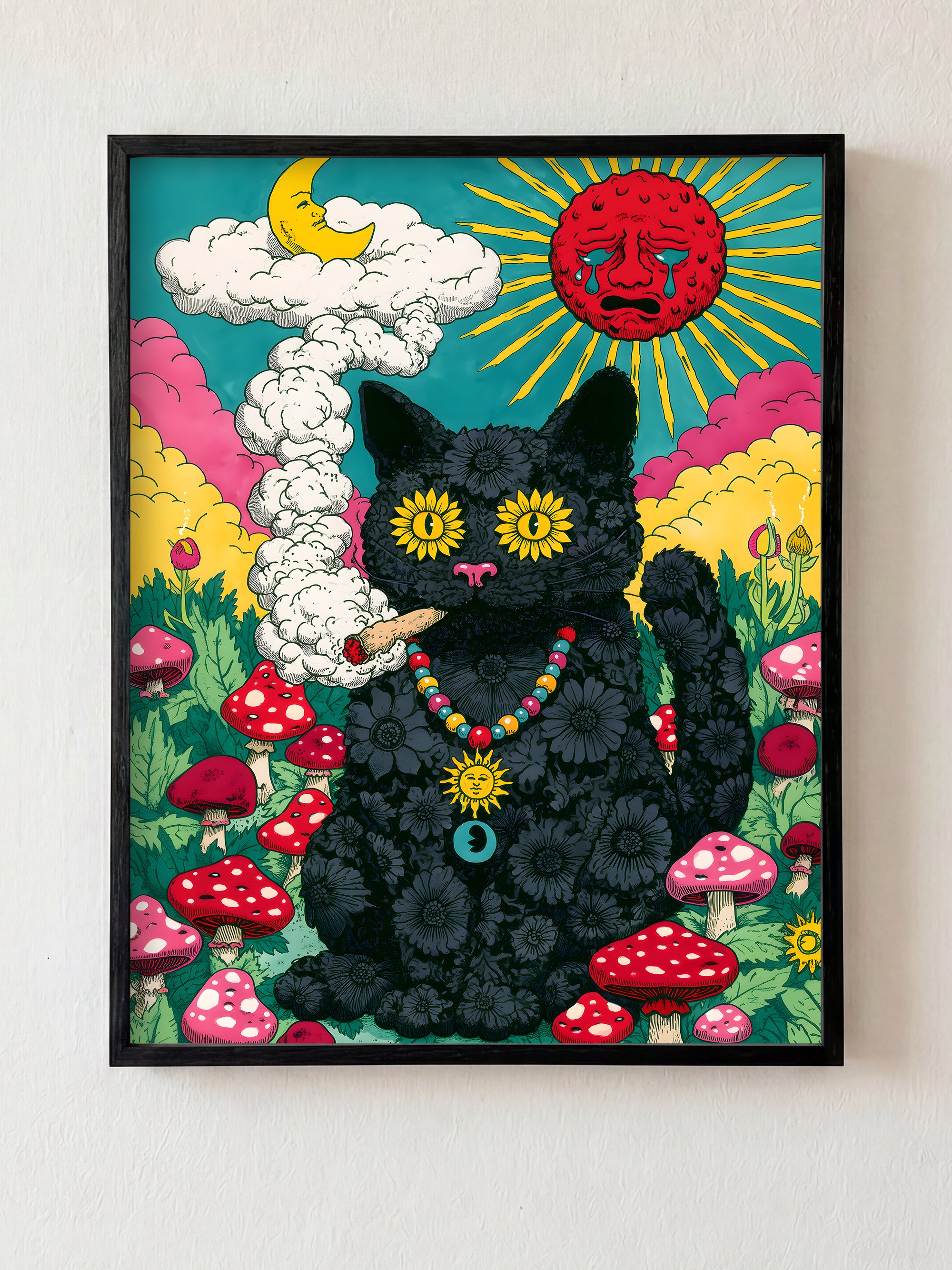 Dreamy Dayz fine art print in black frame by HOOKD Studio