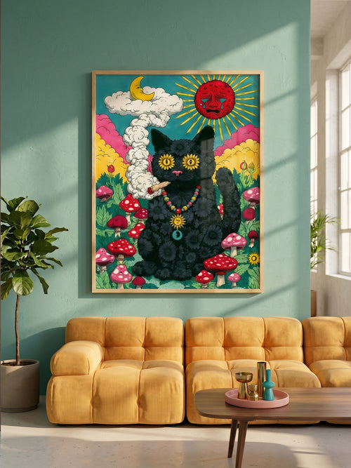 Dreamy Dayz art print displayed in a styled living space