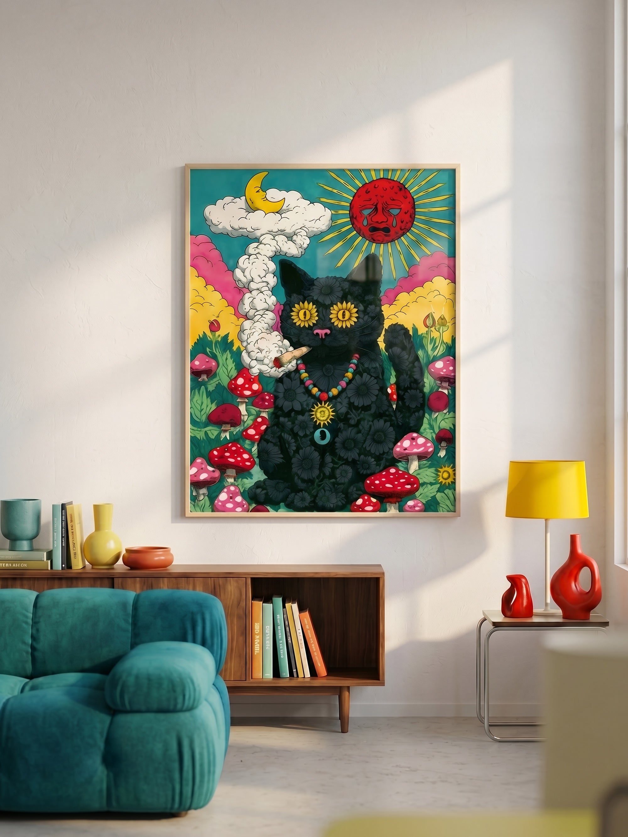 Dreamy Dayz art print displayed in a modern living room
