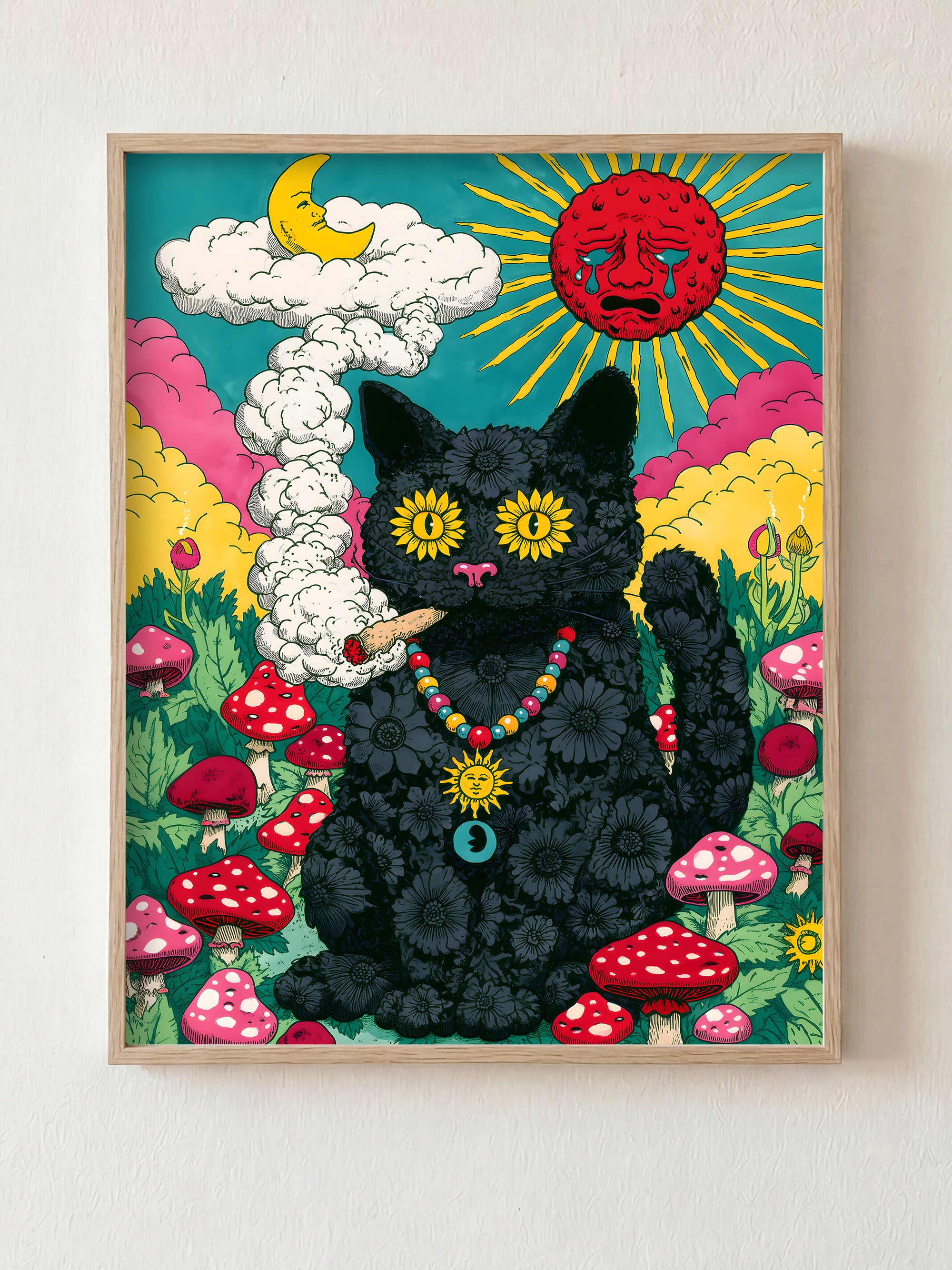 Dreamy Dayz fine art print in natural wood frame by HOOKD Studio